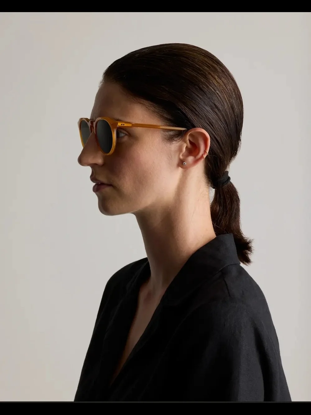 Quince Tahiti Polarized Acetate Sunglasses Honey with Green Lens NIB
